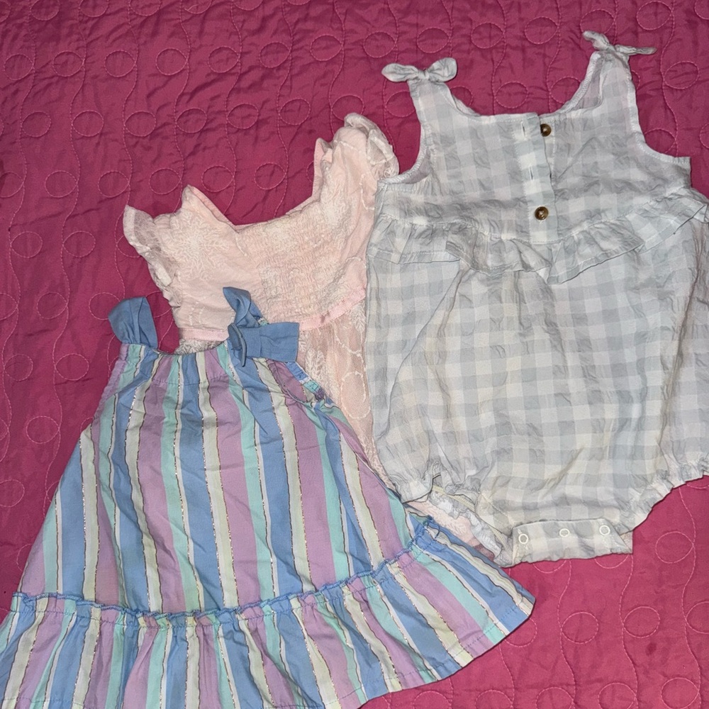 Dress and rompers set of 3